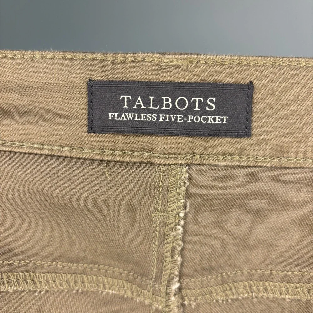 TALBOTS NEW Flawless Five-Pocket Straight Jean Plus 20 Green Stretch Slimming